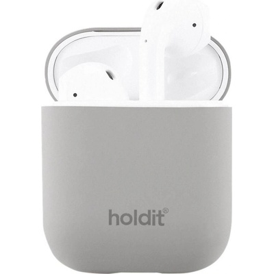 Holdit Калъф за слушалки Holdit - Silicone, AirPods 1/2, сив (7330985144103)