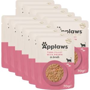 Applaws Котешка консервирана храна, риба тон и скариди 12 x 70г