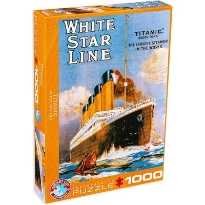 EUROGRAPHICS Пъзел Eurographics от 1000 части - Постер на Титаник, Уайт Стар Лайн (EG60001333)