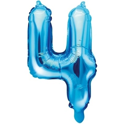 PartyDeco Fóliové číslo 4 modré 35 cm