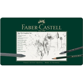 Faber-Castell Комплект моливи Pitt Graphite, 26 броя в метал (1015130029)