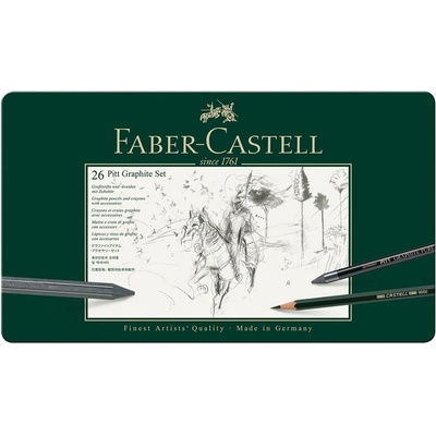 Faber-Castell Комплект моливи Pitt Graphite, 26 броя в метал (1015130029)
