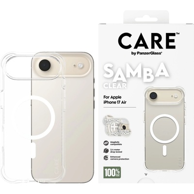 Panzer Гръб Care by PanzerGlass за iPhone 17 Air, Fashionable Case Samba Transparent w. White MagSafe