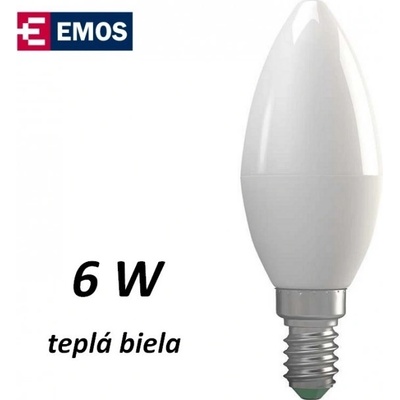 Emos LED žiarovka Candle 6W E14 teplá biela