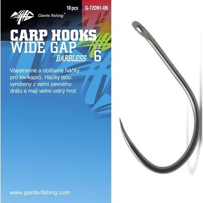 Giants Fishing Carp Hooks Wide Gape Bez Protihrotu veľ.8 10 ks