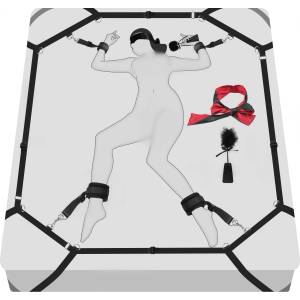 SuperLove Bed Bondage Restraints Set Black