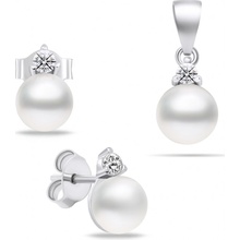 Brilio Silver Stříbrný set šperků s pravými perlami SET227W