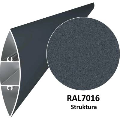 Hliníkový lamela 100x24,5x6000 mm s povrchovou úpravou se strukturou, antracit RAL7016