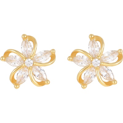 Olivie strieborné náušnice KVÍTEK GOLD 9276