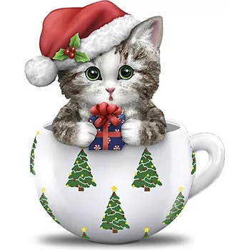 Image 1 of Milena Style Коледно коте - диамантен гоблен