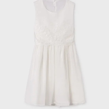 Image 1 of Mayoral Комбинирана рокля бродирани цветя в мръсно бяло Mayoral