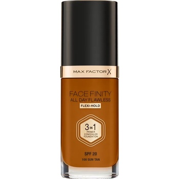 MAX Factor Facefinity All Day Flawless дълготраен фон дьо тен SPF 20 цвят 100 Sun Tan/ W100 Cocoa 30ml