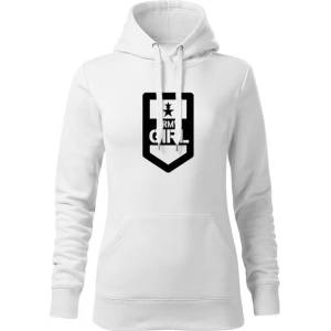 DRAGOWA дамски суитшърт с качулка, Army Girl, бял, 320г/м2 (5932)