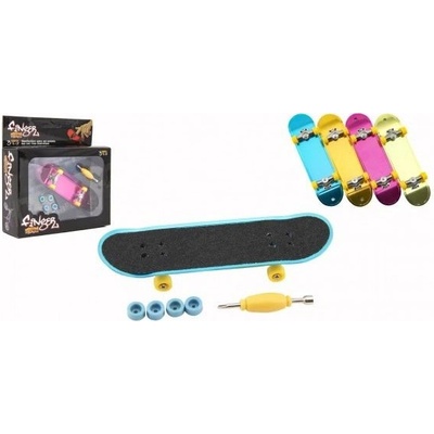 Teddies Skateboard prstový šroubovací plast 9cm s doplňky 4 barvy v krabičce 14x14x4cm