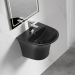 Inter Ceramic Порцеланов умивалник с полуконзола АРЕС-ТОНДО 4746mb, черен мат (4746mb)