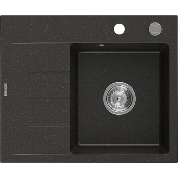 Mexen Ben гранитна мивка за вграждане с една камера и дренаж, дясна, 600 x 500 (6523605000-75)