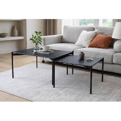 ЕВРОМАР Комплект холни маси eliza черен мрамор / черно