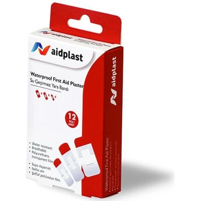 Victoreks Health Products Ltd. Aidplast Voděodolná náplast (různé tvary) 12 náplastí