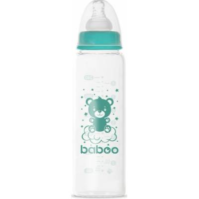 Baboo Anti colic Glass Feeding Bottle Narrow Neck sklenená dojčenská fľaša 240 ml