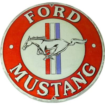 Plechová ceduľa Ford Mustang, Ø 35 cm