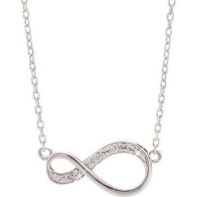 JSB Stříbrný čirý se Swarovski elements nekonečno krystal 14695