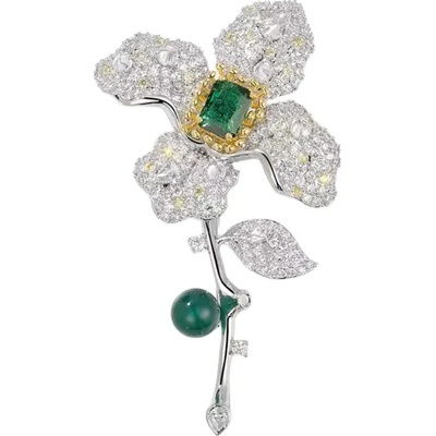 Amparo Miranda Brošňa Flower AM618 green