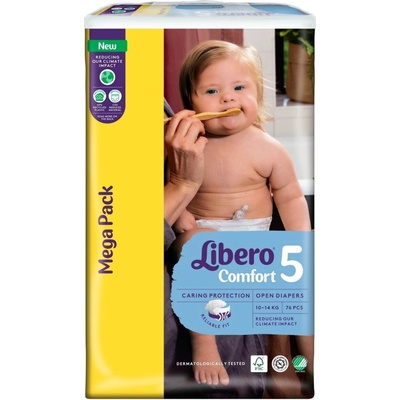Libero Бебешки пелени Libero Comfort - Mega, размер 5, 10-14 kg, 76 броя (6278)