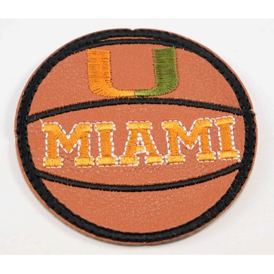 Nažehľovacia záplata - basketbalová lopta MIAMI - priemer 5,5 cm - škoricová