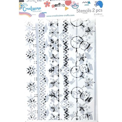 Creatissimo plastová šablona Vanoční bordury 2 ks 21x29 cm – Zboží Dáma