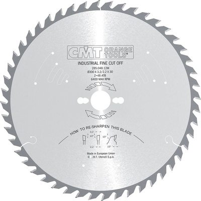 CMT Industrial Pílový kotúč pre pozdĺžne a priečne rezy - D254x2,4 d30 Z48 HM -5°Neg C29404810M