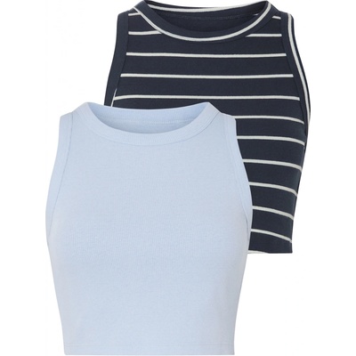 Esmara žebrovaný crop top 2 kusy modrá navy modrá – Sleviste.cz
