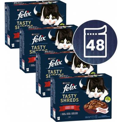 FELIX Tasty Shreds mix lahodný výber v šťave 48 x 80 g