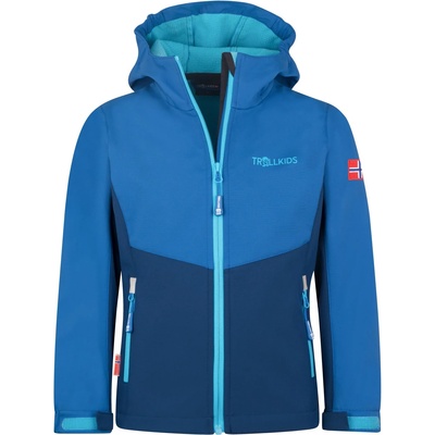 TROLLKIDS Детско софтшел яке Trollkids Kid's Kristiansand Jacket Softshell jacket - Alpine Blue / Dark Indigo / Pool Blue - размер 104 (EU) (703-2543-1313)