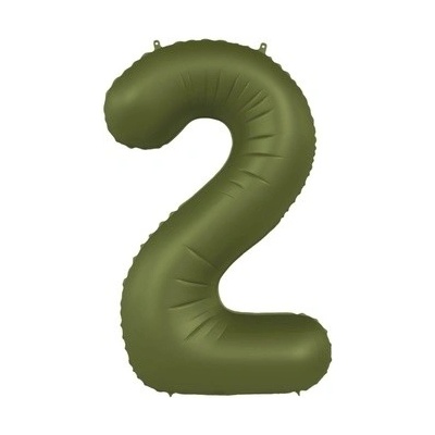 Růžička Balónik fóliový číslo 2 Olivovo zelená, matný 86 cm