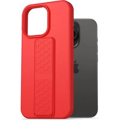Púzdro AlzaGuard Liquid Silicone Case with Stand na iPhone 15 Pro červené
