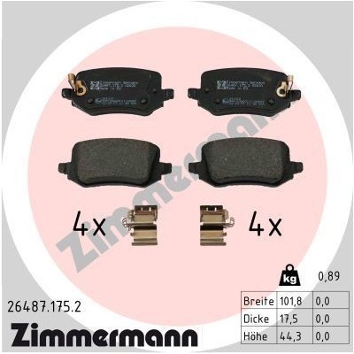 ZIMMERMANN 26487.175.2 Sada brzdových destiček, kotoučová brzda (26487.175.2)