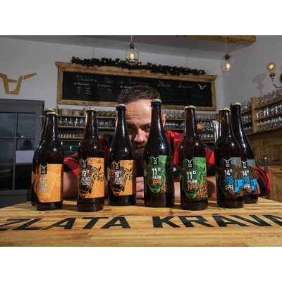 Domácí degustace piva s pivovarem Zlatá Kráva balíček Pivní speciály bedna 6 druhů piva
