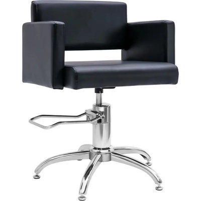 vidaXL Стол за фризьорски салон, черен, изкуствена кожа (337181)