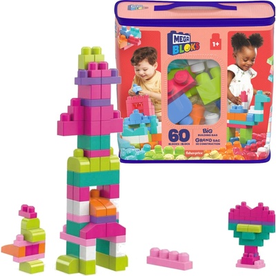 Mega Bloks Kostky v plastovém pytli růžová 60 ks – Zboží Dáma