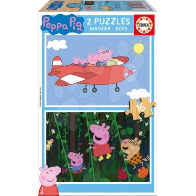Educa Dřevěné Peppa Pig 2 x 17157 16 dílků
