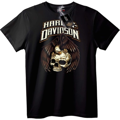 NOONEBRAND Тениска с Lebka и Орел на Harley-Davidson - 2XL, Black