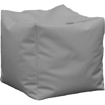 PUFRELAX Пуф, 130л. , Табуретка Куб XL - Teteron Grey, Перящ се калъф, Пълнеж от Полистиролни перли, за открито, 8278 (PUF-G-CXL-TEX-GRE)