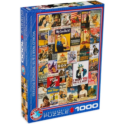 EUROGRAPHICS Пъзел Eurographics от 1000 части - Постери от Първата и Втората световна война (60000937)