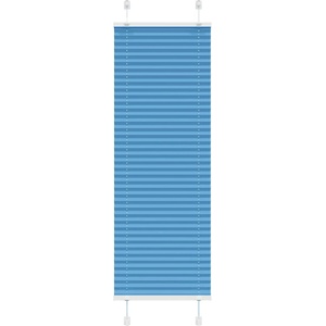 vidaXL Плисирана щора, синя, 45x100 см, ширина на плата 44, 4 см, полиестер (4015166)