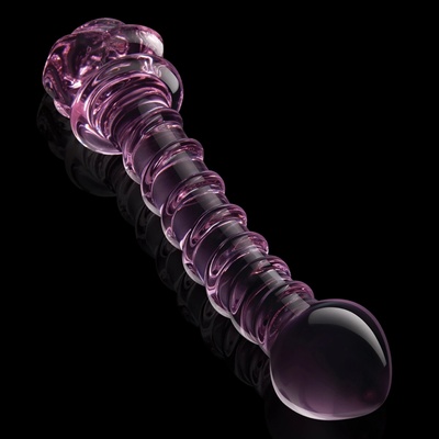 Dream Toys Glaze Glass Rosebud Spiral G Spot Dildo Pink