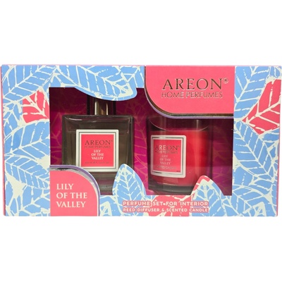 Areon комплект, Парфюм с Клечки 150мл, Ароматна свещ 120гр, Lily of the Valley