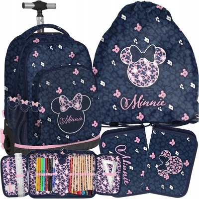Paso batoh na kolečkách Minnie Mouse v tmavě modrá a růžová barvě