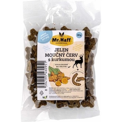 Underground Food s.r.o. Mr.Haff Pamlsky pro psy JELEN MOUČNÝ ČERV 80 g