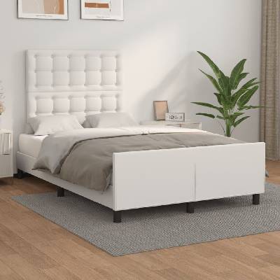 vidaXL 3125566 Rám postele s čelem umělá kůže / barva Bílá