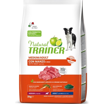 Natural Trainer Medium Adult hovězí a rýže 2 x 3 kg
